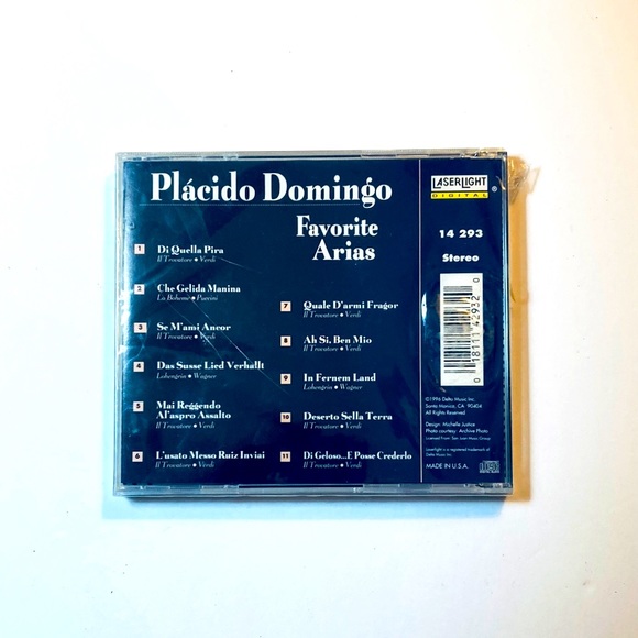 Placido Domingo Favorite Arias Opera CD - Picture 3 of 3
